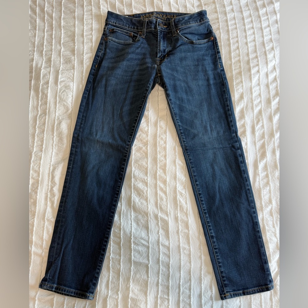 American Eagle Outfitters Blue Straight Jeans Extreme Flex